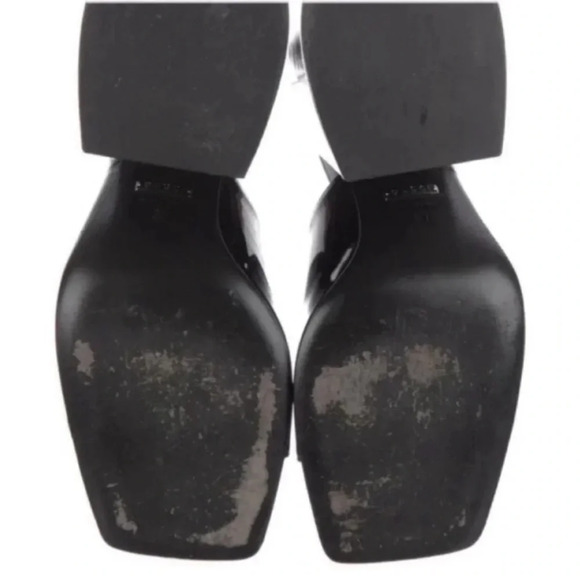 Gucci Lexi 105 Black Patent Leather Horsebit Backless Sandal Mule Block Heel - Picture 7 of 7